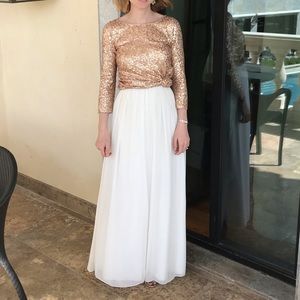 J. Crew rose gold sequin blouse